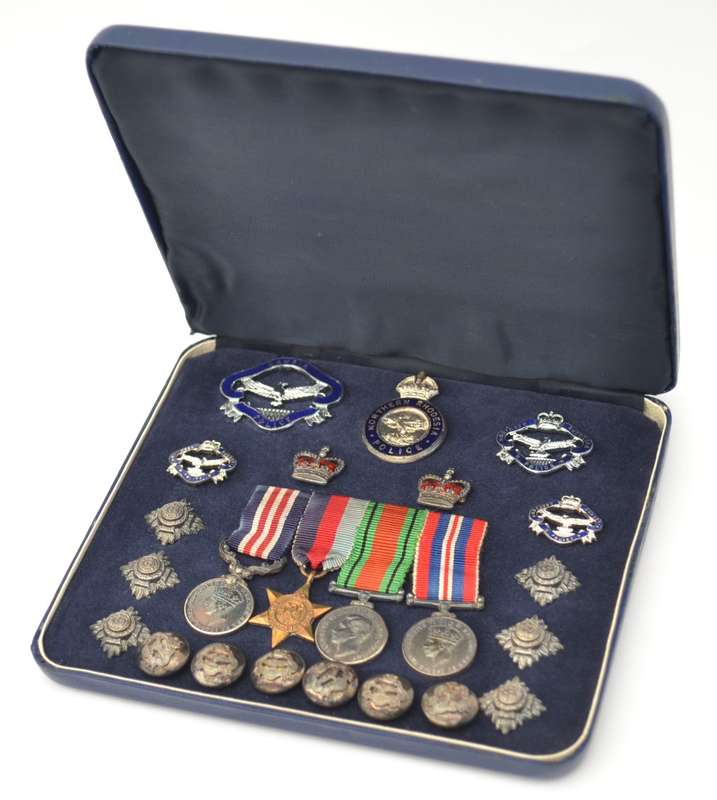 Northern Rhodesia Police & War Medals Miniature Set with Buttons as per photo