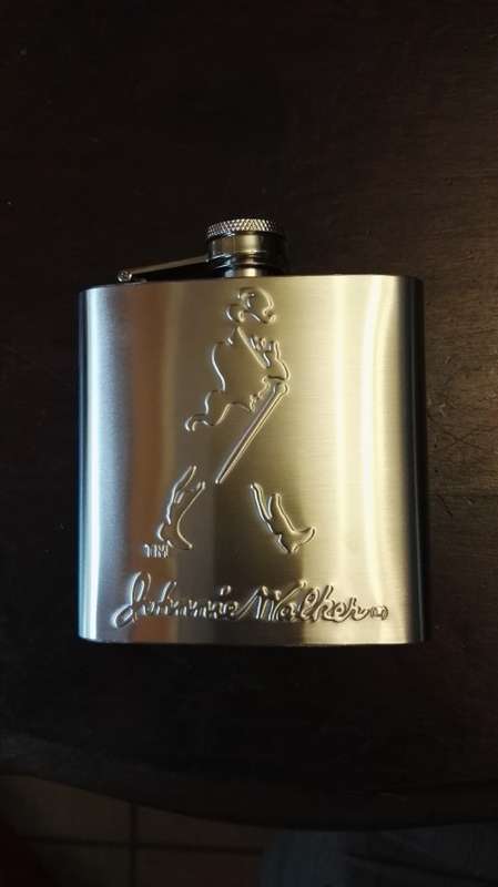 Johnnie Walker stainless steel 6 oz hip flask