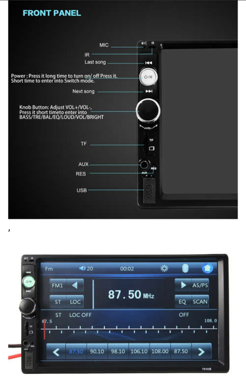 Car Radio with reverse Camera