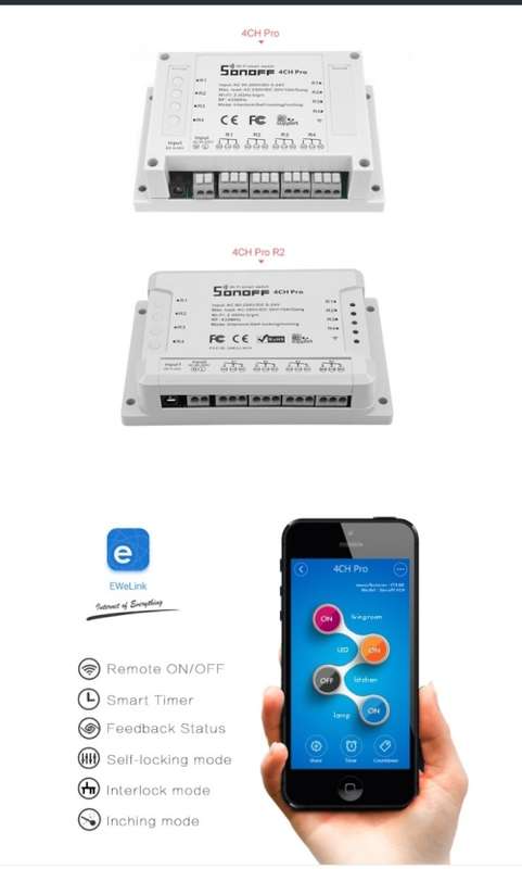 SONOFF® 4CH Pro R2 Module WiFi Switch
