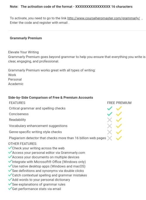 Grammarly Premium 1 Month Product Key