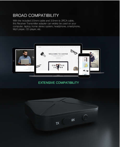 Bluetooth 4.2 Audio Transmitter/Receiver Adapter