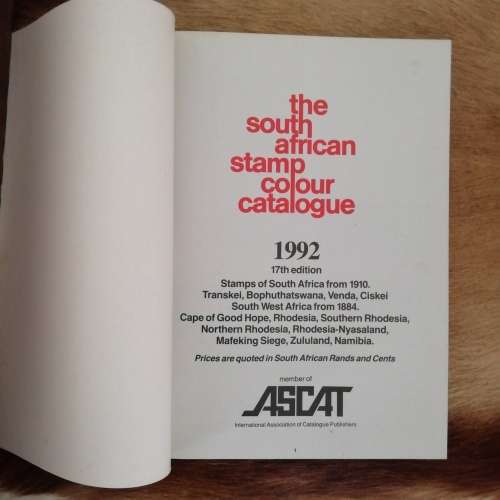 The South African stamp colour catalogue 1992 edition.