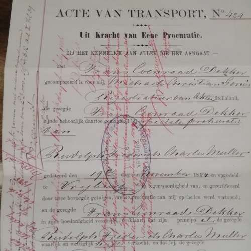 Africana - Stellaland Acte van Transport.