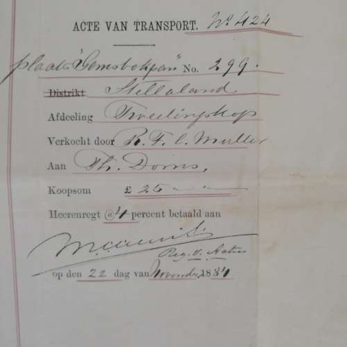 Africana - Stellaland Acte van Transport.