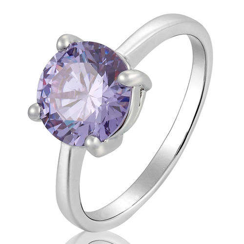 **CLASSIC WHITE GOLD ROUND CUT TANZANITE SOLITAIRE RING**