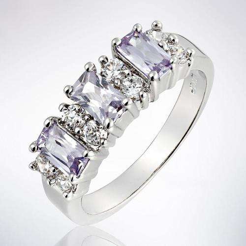 **CLASSIC WHITE GOLD SQUARE CUT TANZANITE RING**