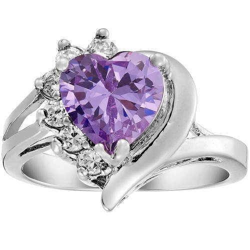 **CLASSIC WHITE GOLD HEART CUT TANZANITE & DIAMOND RING**