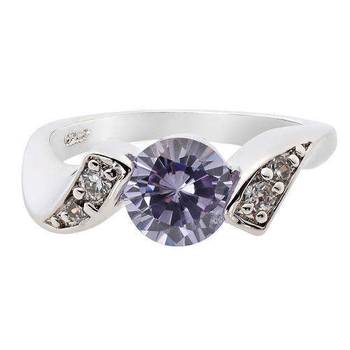 **STUNNING WHITE GOLD ROUND CUT TANZANITE RING**