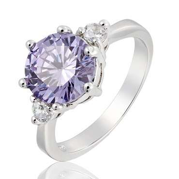 **CLASSIC WHITE GOLD ROUND CUT TANZANITE  RING**