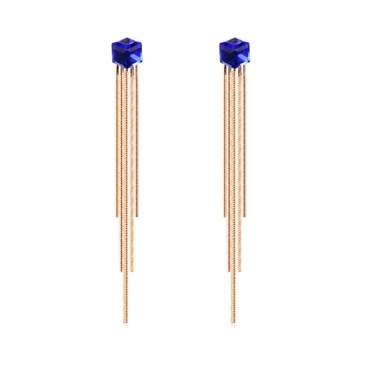 **GORGEOUS   BLUE SAPPHIRE DANGLE EARRINGS **