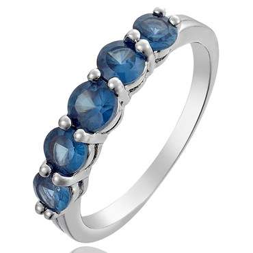 **STUNNING ROUND CUT BLUE SAPPHIRE  COCKTAIL RING SET IN 18CT WHITE GOLD**