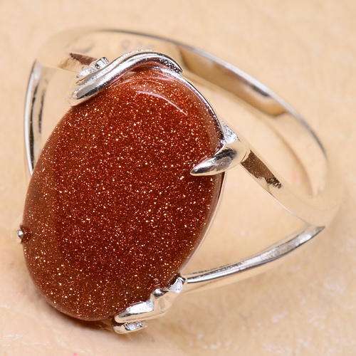 "BOHEMIAN LOOK is BACK" ... STUNNING LATEST LOOK NATURAL RED GOLDSTONE solid sterling silver ring !
