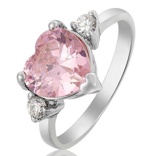**CLASSIC WHITE GOLD HEART CUT PINK SAPPHIRE  RING**