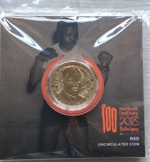 MANDELA R50 COIN; CELEBRATING 100 YEARS (UNCIRCULATED) 2018