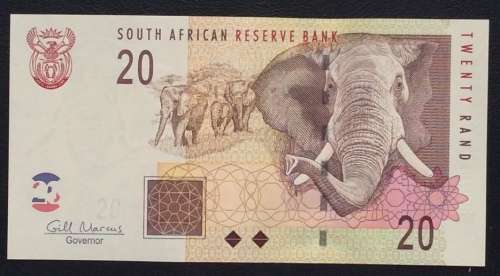 R20 SA BANKNOTE (GILL MARCUS) UNCIRCULATED; SERIAL NO BC0787031 B
