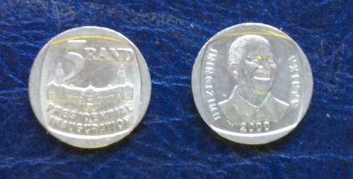 R5 NELSON MANDELA COINS (1994 & 2000) CIRCULATED
