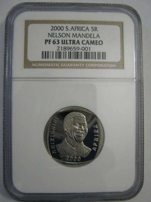### Nelson Mandela 2000 R5 Graded PF63 Ultra Cameo ###
