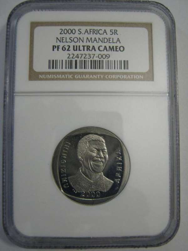### RARE GRADE ### Nelson Mandela 2000 R5 Graded PF62 ULTRA CAMEO ### @@@ R1 START