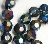 10 x Round Crystal Bead Strands, 8mm, Multicolor **350 beads**