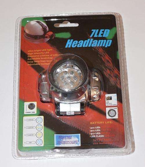 Water resistant adjustable 7 LED head lamp