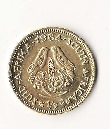 1964 SOUTH AFRICA, VAN RIEBEECK HEAD 1/2C