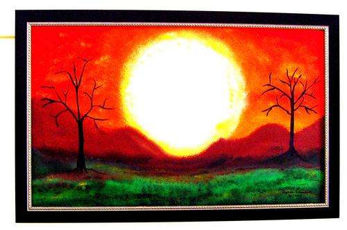 ACRYLIC  ON  ON WOOD IN FRAME. LARGE SIZE 1.3meter X66cm.