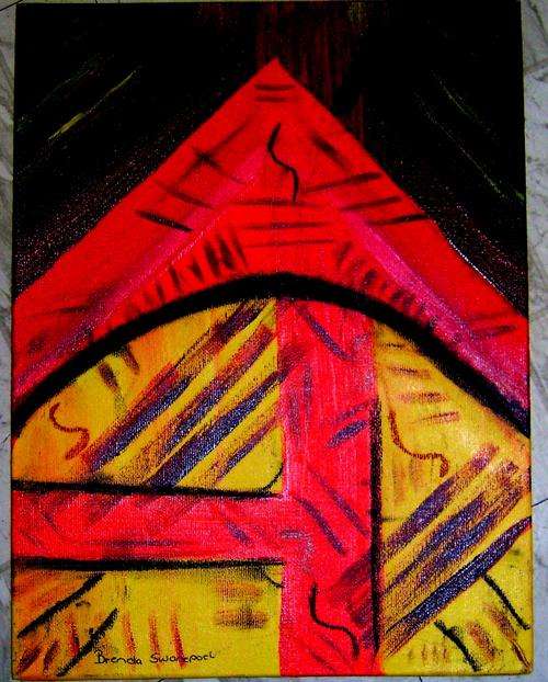ACRYLIC ON CANVAS PANEL SIZE 229X305MM.