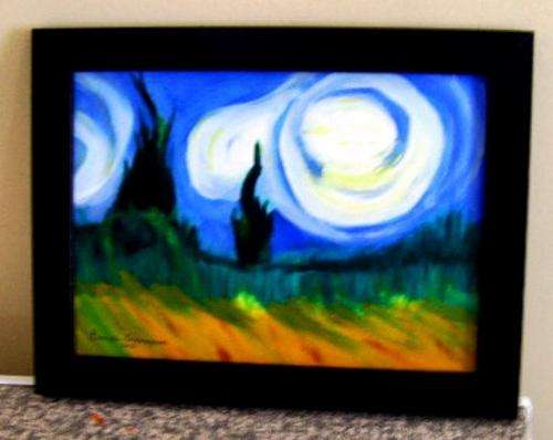 Acrylic on Canvas - size 350x270mm with frame.