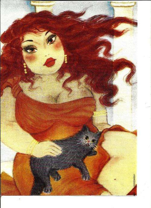 FAT LADY ON CANVAS, PRINT. SIZE  270x200MM