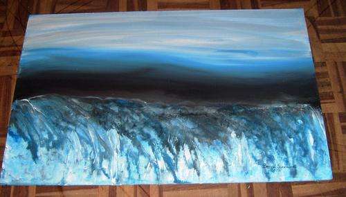 Acrylic on prepared board - size 600x390mm.