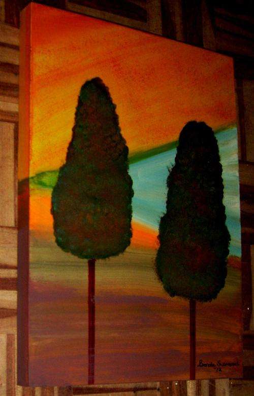 ACRYLIC ON WOODEN BOX CANVAS SIZE 420X300X30MM