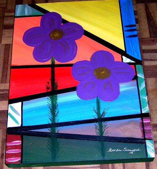 ACRYLIC ON WOODEN BOX CANVAS SIZE 420X300X30MM