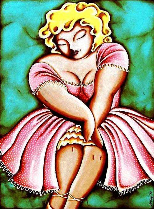 LADY ON AMEDEO, PRINT,  CANVAS SIZE 290X190MM
