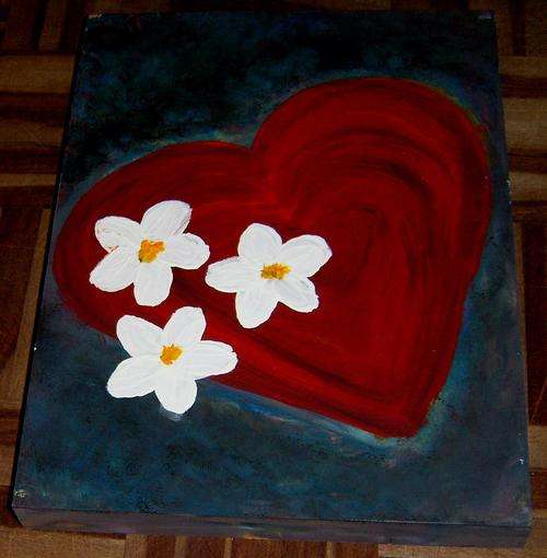 Acrylic on WOODEN BOX CANVAS.  SIZE 300x230mm