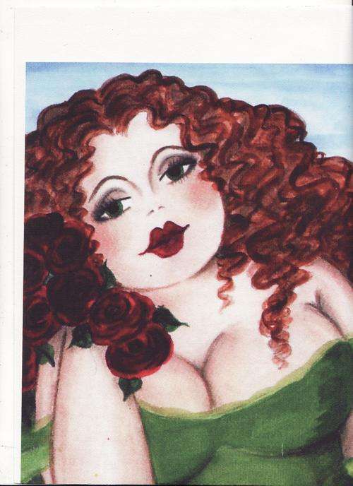 FAT LADY ON CANVAS, PRINT, SIZE 260X200MM