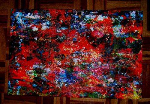 ABSTRACT -  ACRYLIC, ON CANVAS BOARD, 457x305MM.
