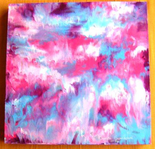 ABSTACT ON WOODEN BOX CANVAS SIZE 300X300X30MM