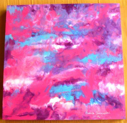 ABSTRACT ON WOODEN BOX CANVAS 300X300X30MM