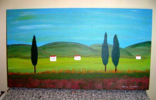ACRYLIC PAINTING SIZE 600X330X30MM