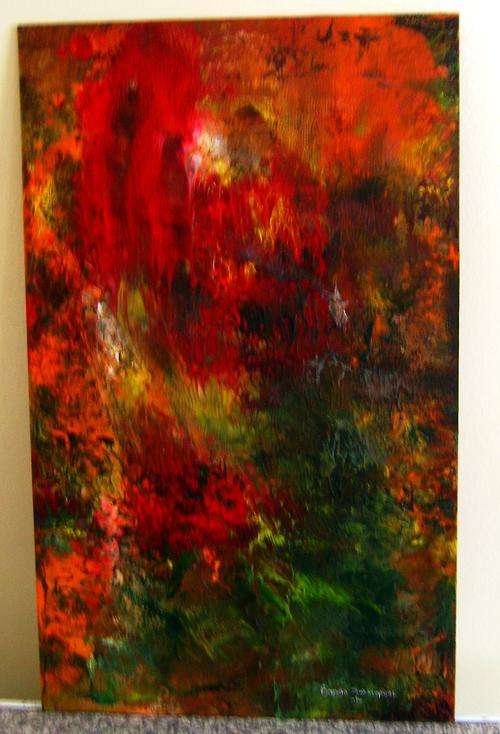 ABSTACT ACRYLIC PAINTING 610X380MM