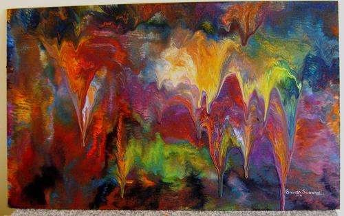 ABSTACT ACRYLIC PAINTING 610X380MM