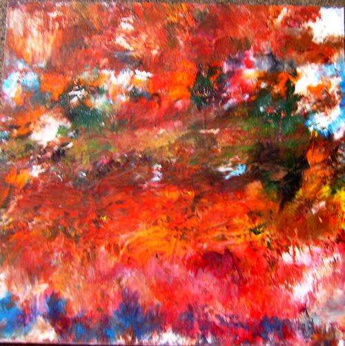 Abstract acrylic painting size 600x610 mm. Free postage
