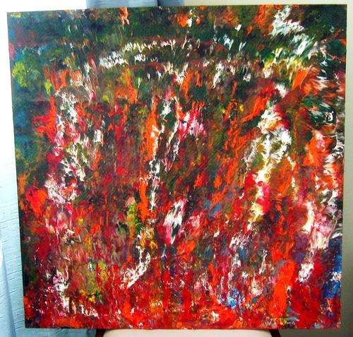 Abstract acrylic Hand painted. Size  600x610 mm