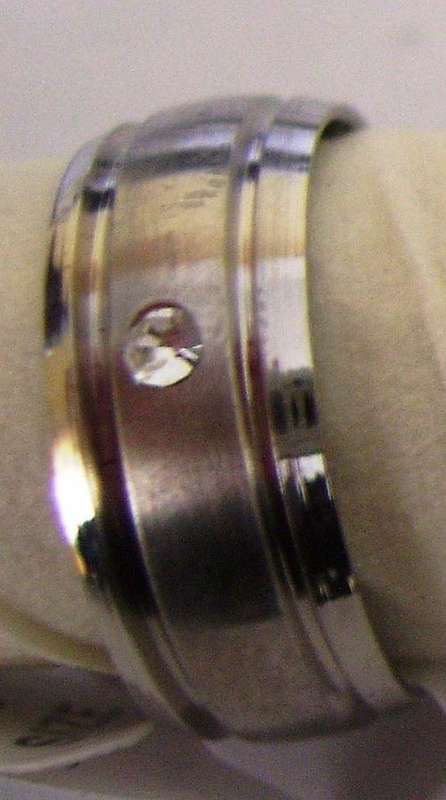 STAINLESS STEEL BAND WITH SUMILATED DIAMOND SIZE 11