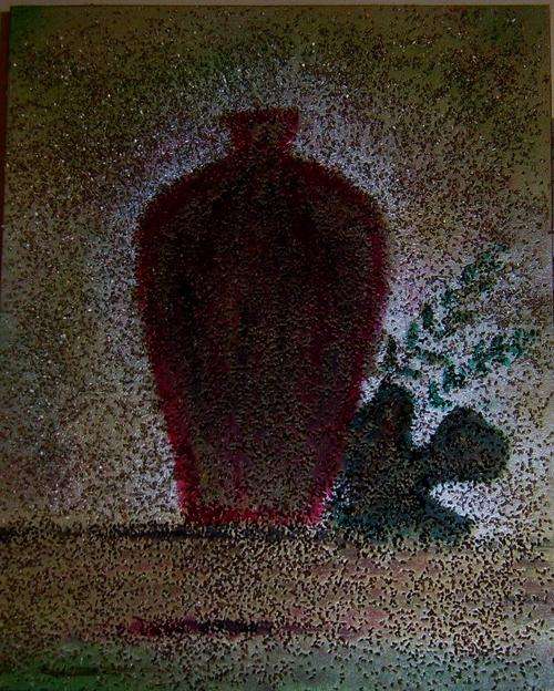 ABSTRACT - MIXED MEDIA ON CANVAS . SIZE 406X508MM.
