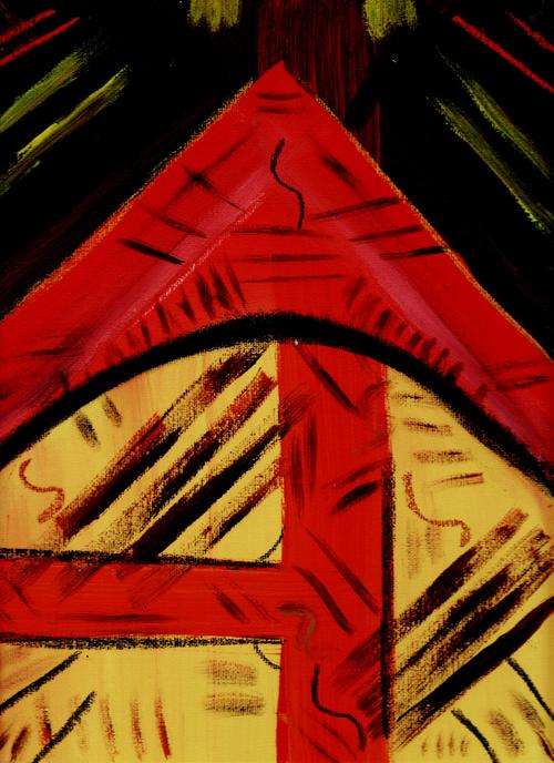ABSTRACT-ACRYLIC ON CANVAS BOARD 22.9X30.5MM