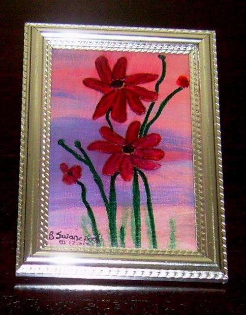ACRYLIC ON CANVAS ON CANVAS.IN STAND FRAME, SIZE 180x130mm