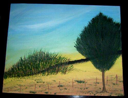 ACRYLIC ON LINNEN BOARD SIZE 406X508MM.
