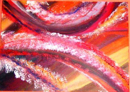 ABSTRACT -  ACRYLIC ON PREPARED BOARD 350X250MM, PLS READ.